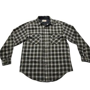 Northwest Territory Plaid Flannel Shirt Olive Green Long Sleeve Men’s